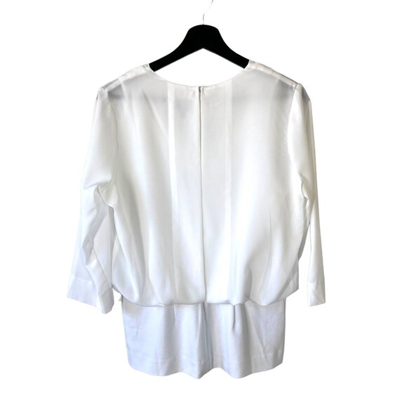 CAbi White Indulge Long Sleeve Surplice Layered Top Small - Picture 3 of 9